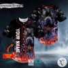 Pitbull Grim Reaper Fire Skull Custom Baseball Jersey