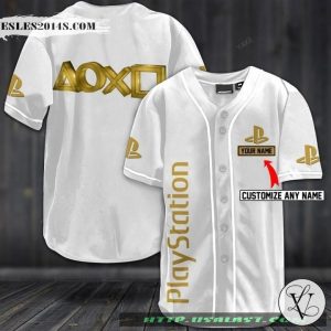 Play Station Personalized White Baseball Jersey Shirt