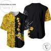 Pluto Dog Pattern All Over Print Baseball Jersey – Black Yellow