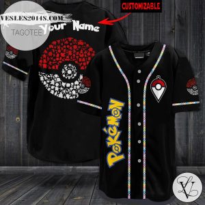 Poke Ball Pokemon Baseball Jersey – Black