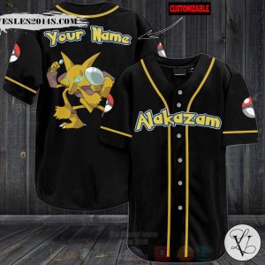 Pokemon Alakazam Personalized Baseball Jersey
