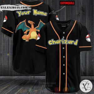 Pokemon Charizard Personalized Baseball Jersey