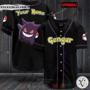 Pokemon Gengar Personalized Baseball Jersey