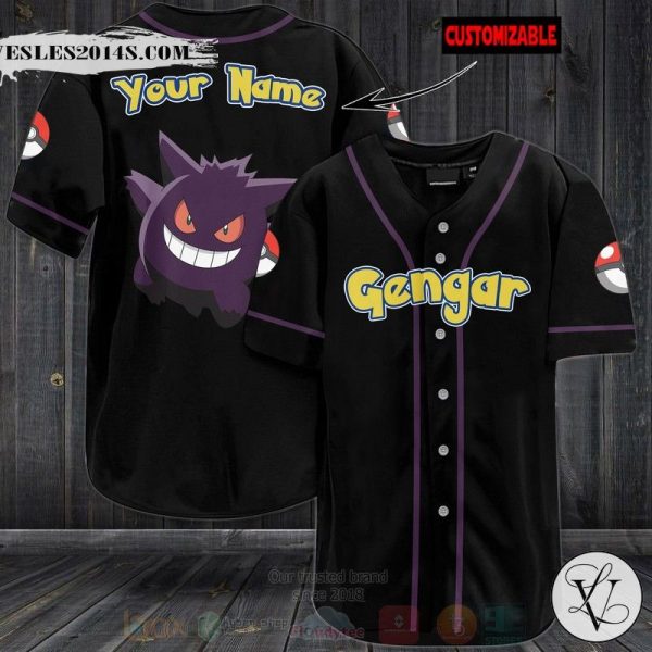 Pokemon Gengar Personalized Baseball Jersey