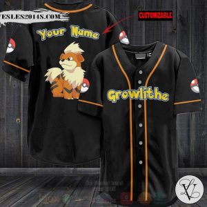 Pokemon Growlithe Personalized Baseball Jersey