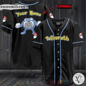 Pokemon Poliwrath Personalized Baseball Jersey
