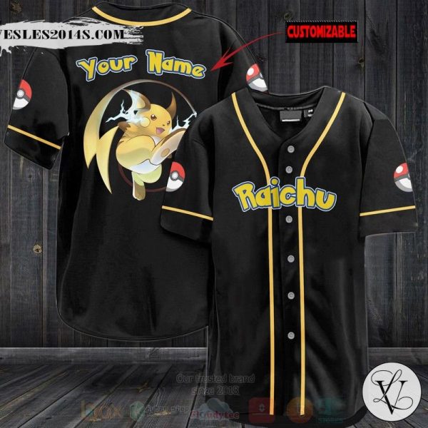 Pokemon Raichu Personalized Baseball Jersey