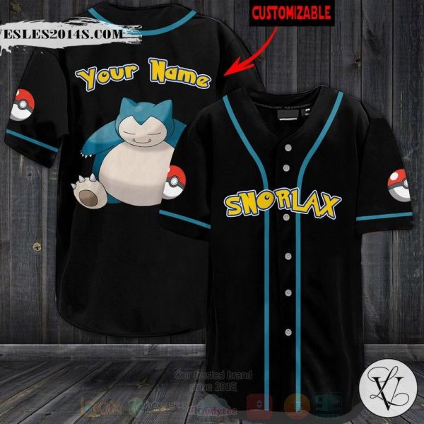 Pokemon Snorlax Personalized Baseball Jersey