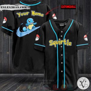 Pokemon Squirtle Personalized Baseball Jersey