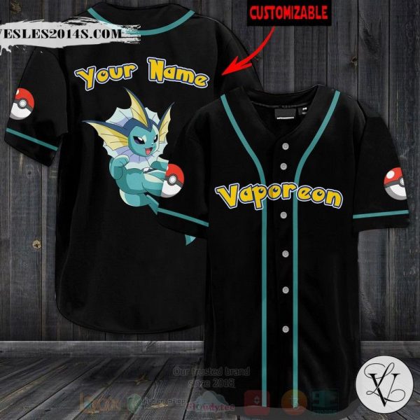 Pokemon Vaporeon Personalized Baseball Jersey