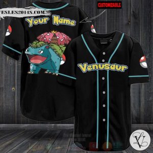 Pokemon Venusaur Personalized Baseball Jersey
