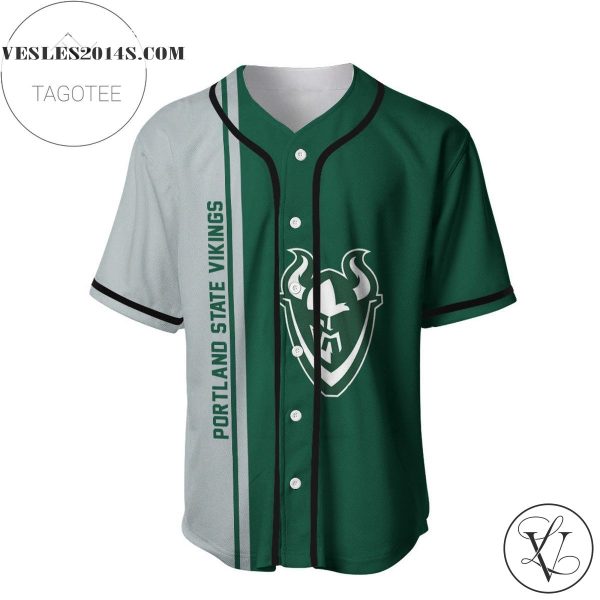 Portland State Vikings Baseball Jersey Half Style – NCAA