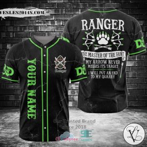Ranger The Master of the Hunter Custom Name Baseball Jersey