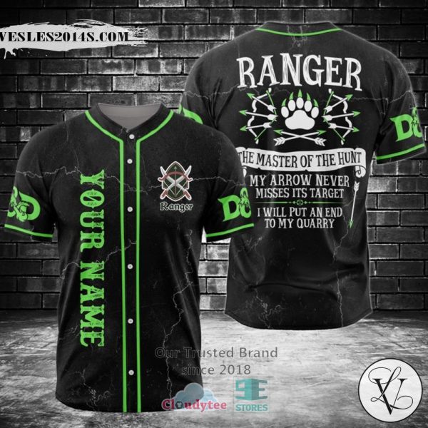 Ranger The Master of the Hunter Custom Name Baseball Jersey