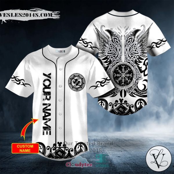 Ravens of God Odin Viking Tattoo Custom Baseball Jersey