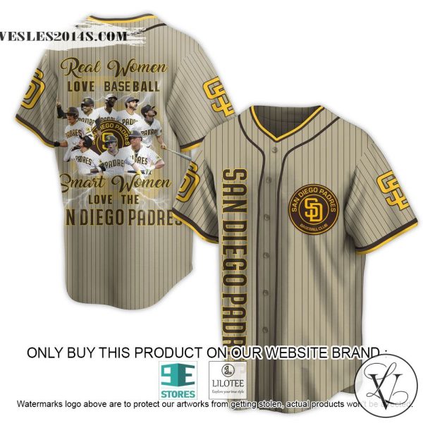 Real Women Love Baseball Smart Women Love The San Diego Padres Brown Baseball Jersey