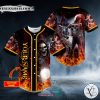 Reaper Rider Fire Skull Custom Baseball Jersey