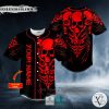 Red 3 Heads Skeletons Skull Custom Baseball Jersey