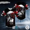 Red Black Rose Break Skull Baseball Jersey