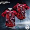 Red Grim Reaper Skull Baseball Jersey