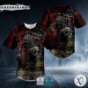 Red Lightning Grim Reaper The Hunt Skull Baseball Jersey