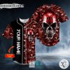 Red Metal Tribal Skull Custom Baseball Jersey