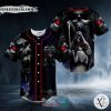 Red Neckline Dead Kiss Skull Baseball Jersey