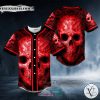 Red Oriental Skull Baseball Jersey
