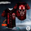 Red Roses Tribal Metal Skull Custom Baseball Jersey