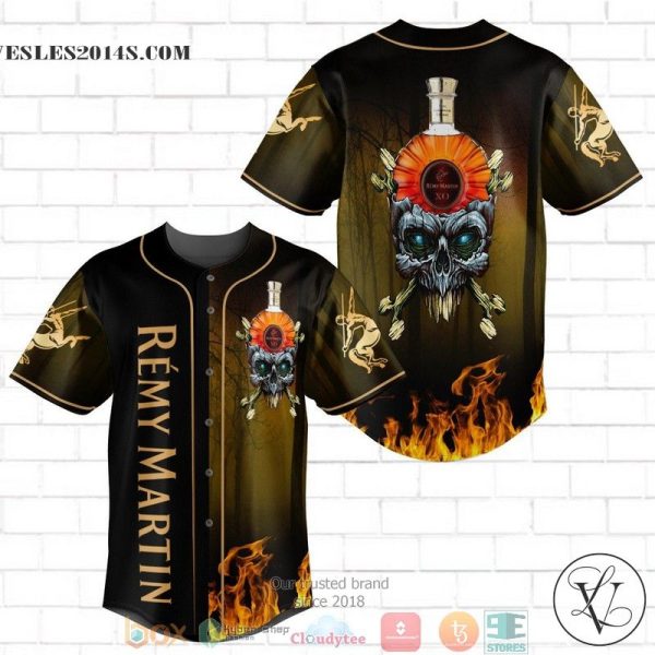 Remy Martin XO Flame Skull Baseball Jersey