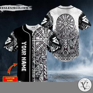 Runic Compass The Vegvisir Viking Custom Baseball Jersey