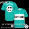 Russell Mercedes 63 Cyan Blue Baseball Jersey