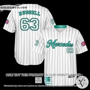 Russell Mercedes 63 White Baseball Jersey