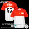 Sainz 55 Red White Baseball Jersey