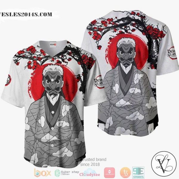 Sakonji Urokodaki Demon Slayer Grey Baseball Jersey Shirt