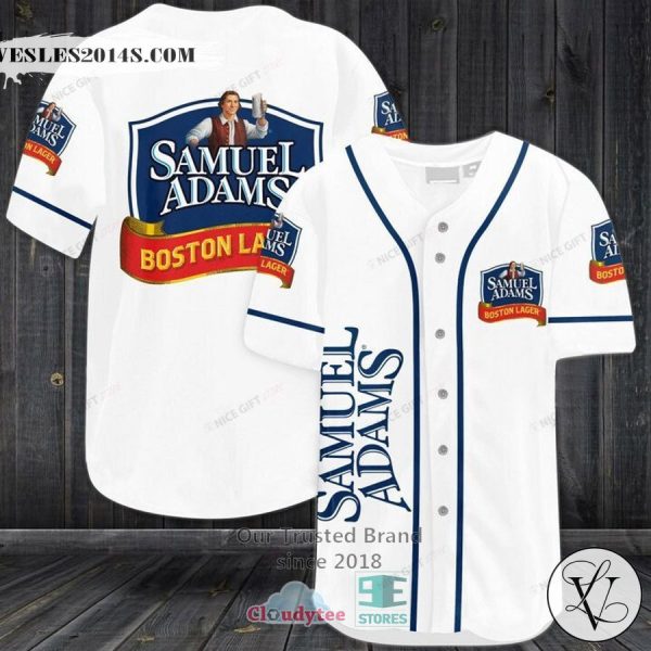 Samuel Adams Boston Lager logo white Baseball Jersey