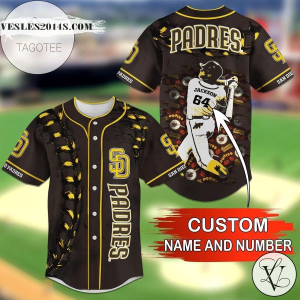 San Diego Padres Personalized Name Number Baseball Jersey Shirt – MLB