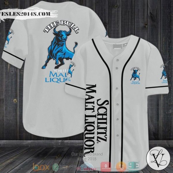 Schlitz Malt Liquor The Bull White Baseball Jersey