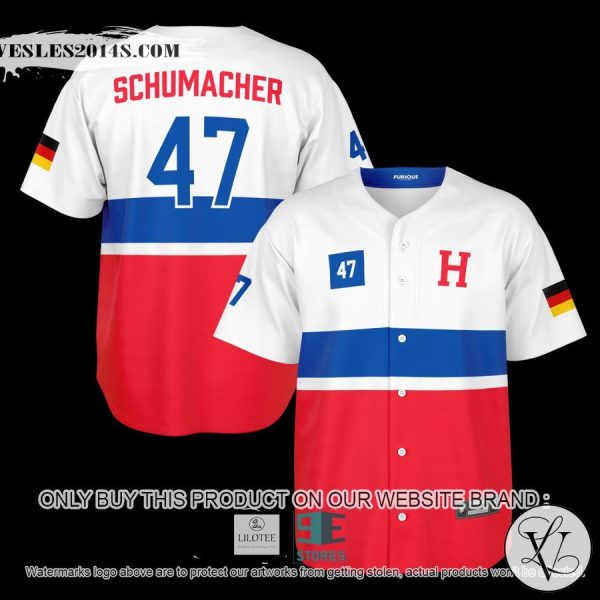 Schumacher 47 Red White Baseball Jersey
