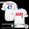 Schumacher Haas 47 White Baseball Jersey