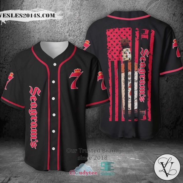 Seagram’s United States Flag black red Baseball Jersey