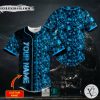 Seamless Pattern Blue Ghost Skull Custom Baseball Jersey