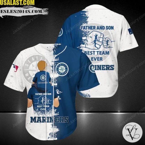 Seattle Mariners Father And Son Team Baseball Jersey Shirt