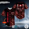 See No Hear No Speak No Blood Rose Skull Custom Baseball Jersey
