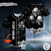 See No Hear No Speak No Evil Gray Fire Skull Custom Baseball Jersey