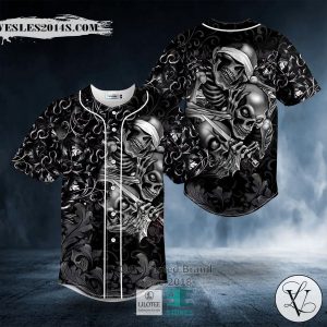 See No Hear No Speak No Evil Gray Skull Baseball Jersey
