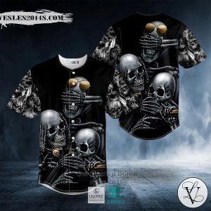 See No Hear No Speak No Evil Skull Baseball Jersey