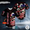 See No Hear No Speak No Evil USA Flag Skull Custom Baseball Jersey