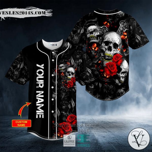 See No Hear No Speak No Sword Broken Skull Custom Baseball Jersey
