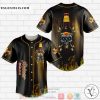 Shiner Bock Beer Flame Skull Baseball Jersey
